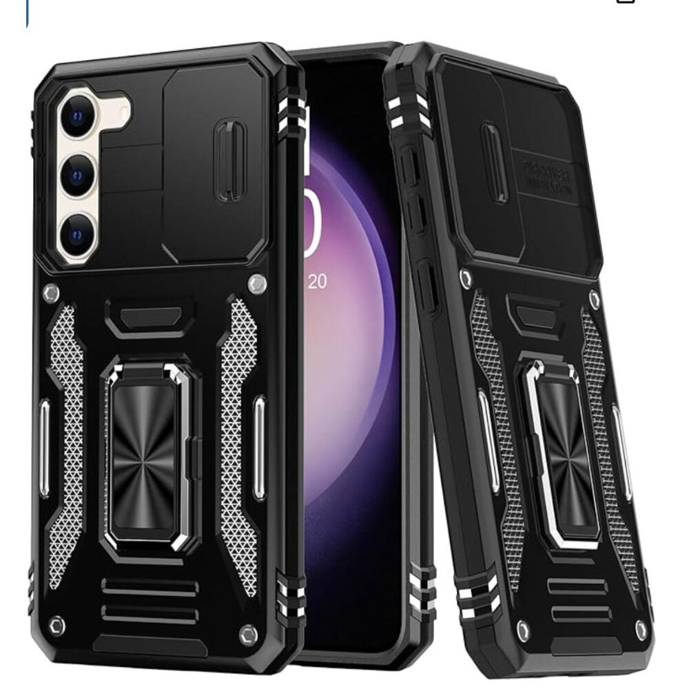 FUNMIKO for Samsung Galaxy S24 Case with Upgraded Sliding Camera Lens Protector